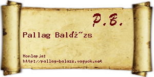 Pallag Balázs névjegykártya